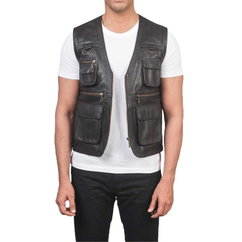 Brown Leather Vest