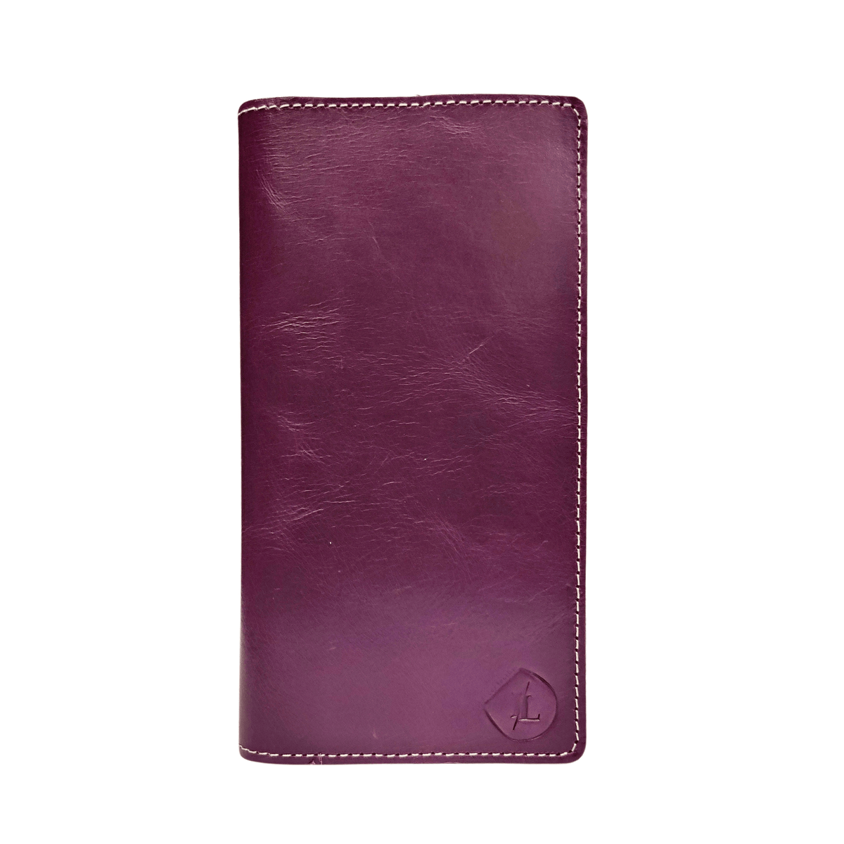 Long Leather Wallet - purple