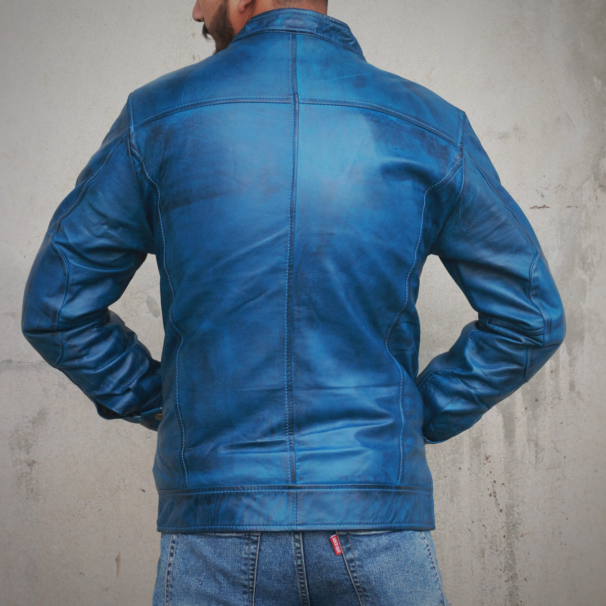 Leather Jacket - blue