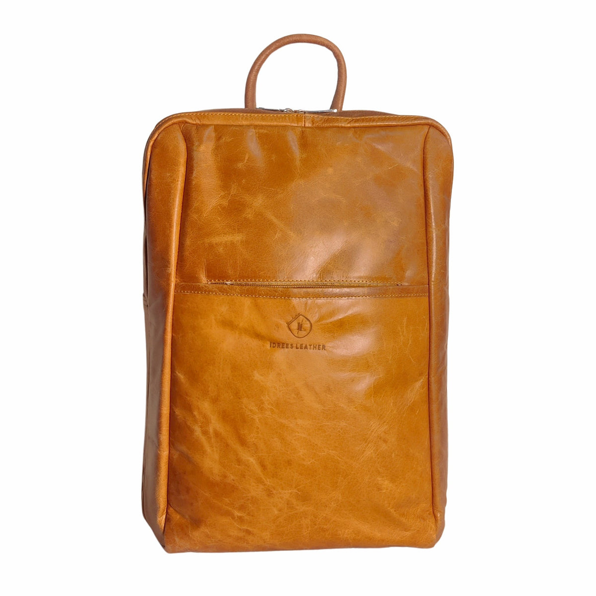 Brown Leather Backpack - tan