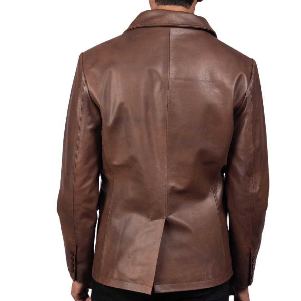 Leather Naval Peacoat