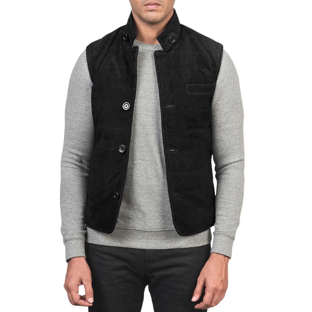 Mens Western Vest - Black