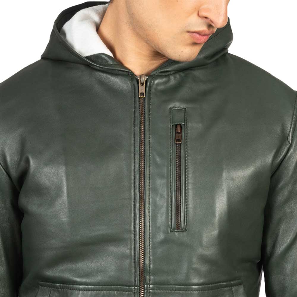 Hooded Leather Jacket