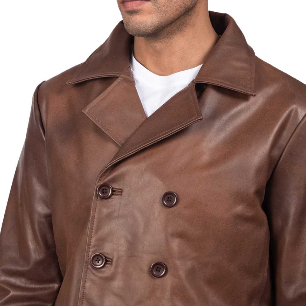 Leather Naval Peacoat