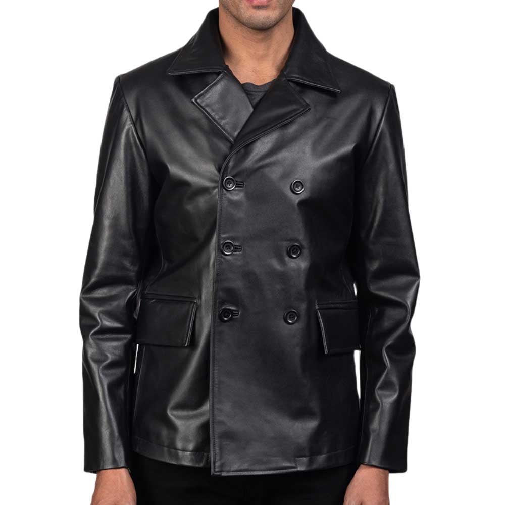 Leather Naval Peacoat