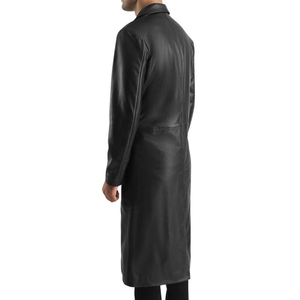 Single Breasted Trench Coat - Black