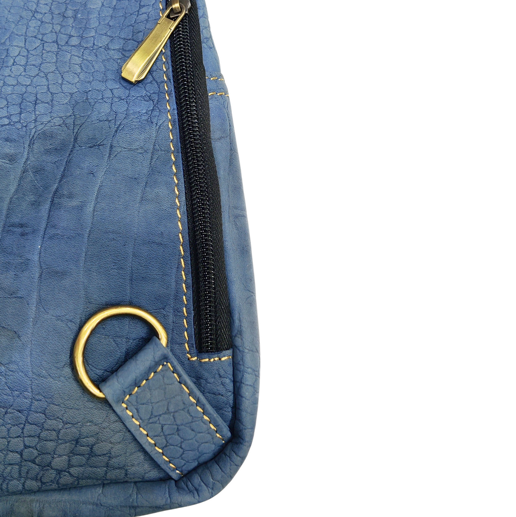 Leather Sling Bag - Sky Blue