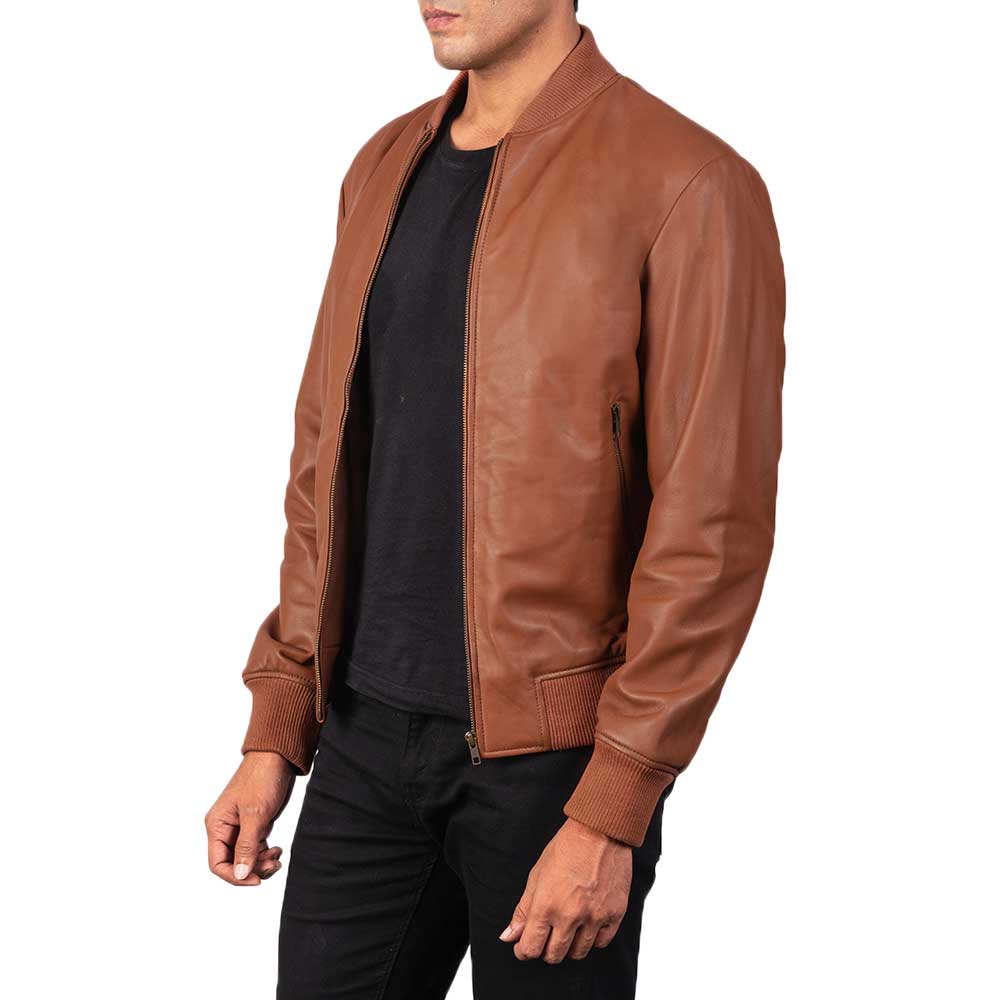 Suede Bomber Jacket - Brown