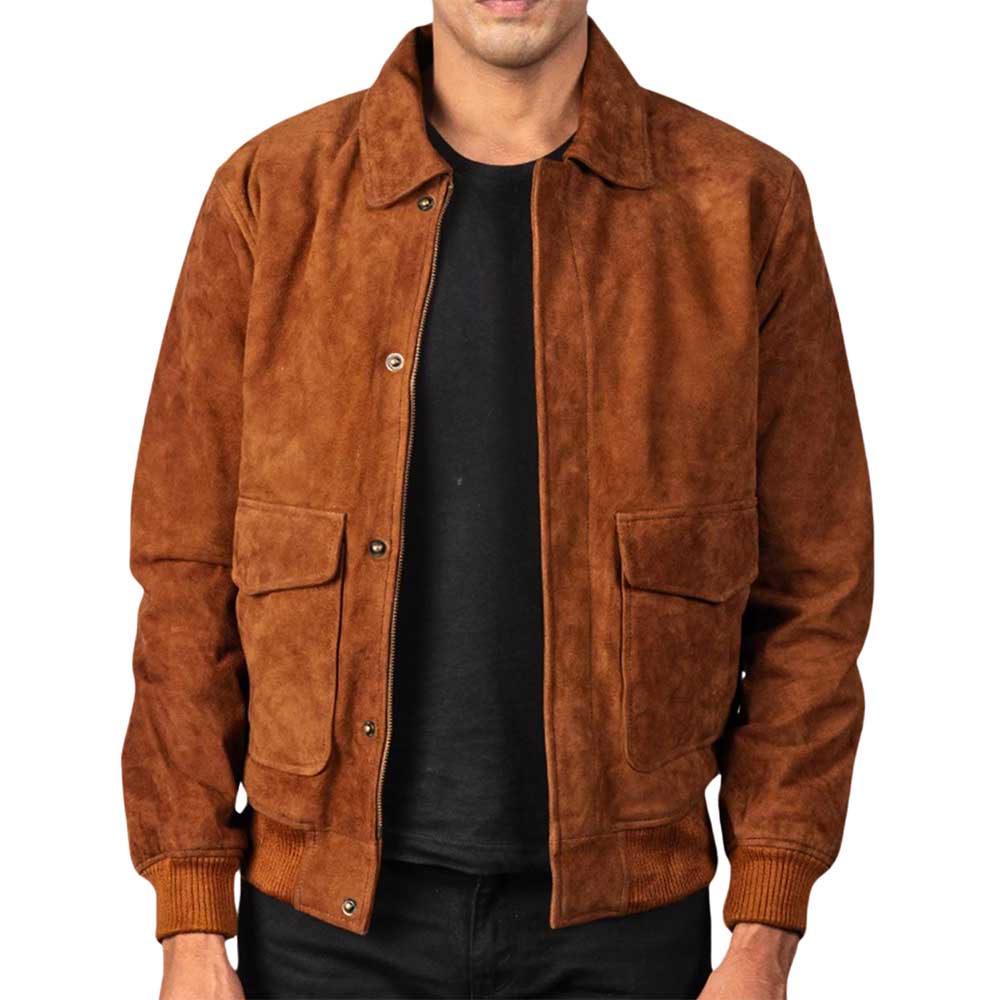 Leather Bomber Aviator Jacket