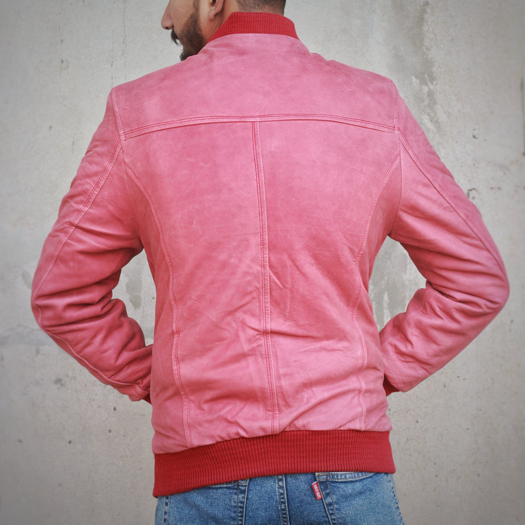Suede Bomber Jacket - pink
