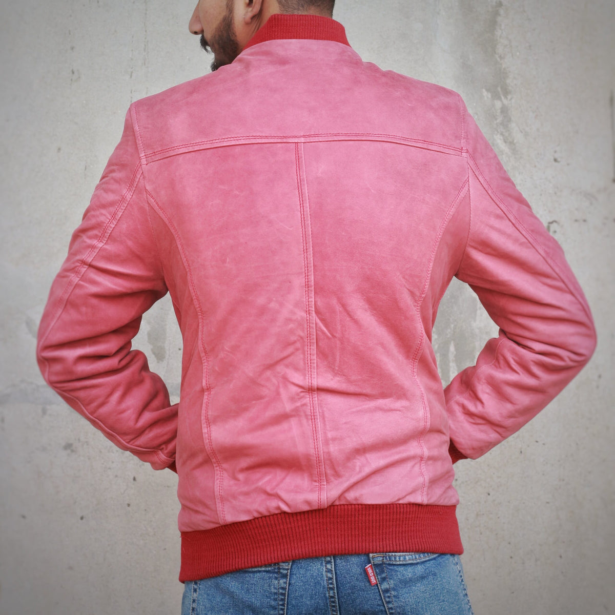 Suede Bomber Jacket - pink