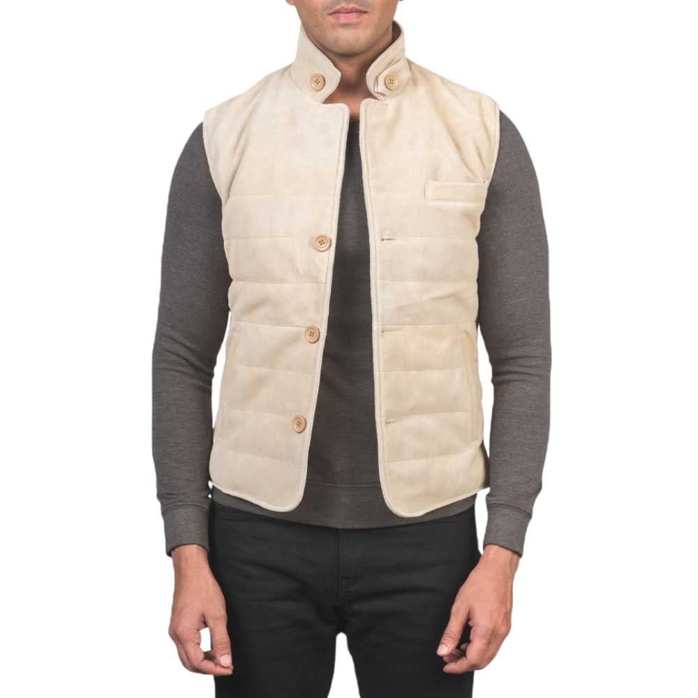 Mens Western Vest - white
