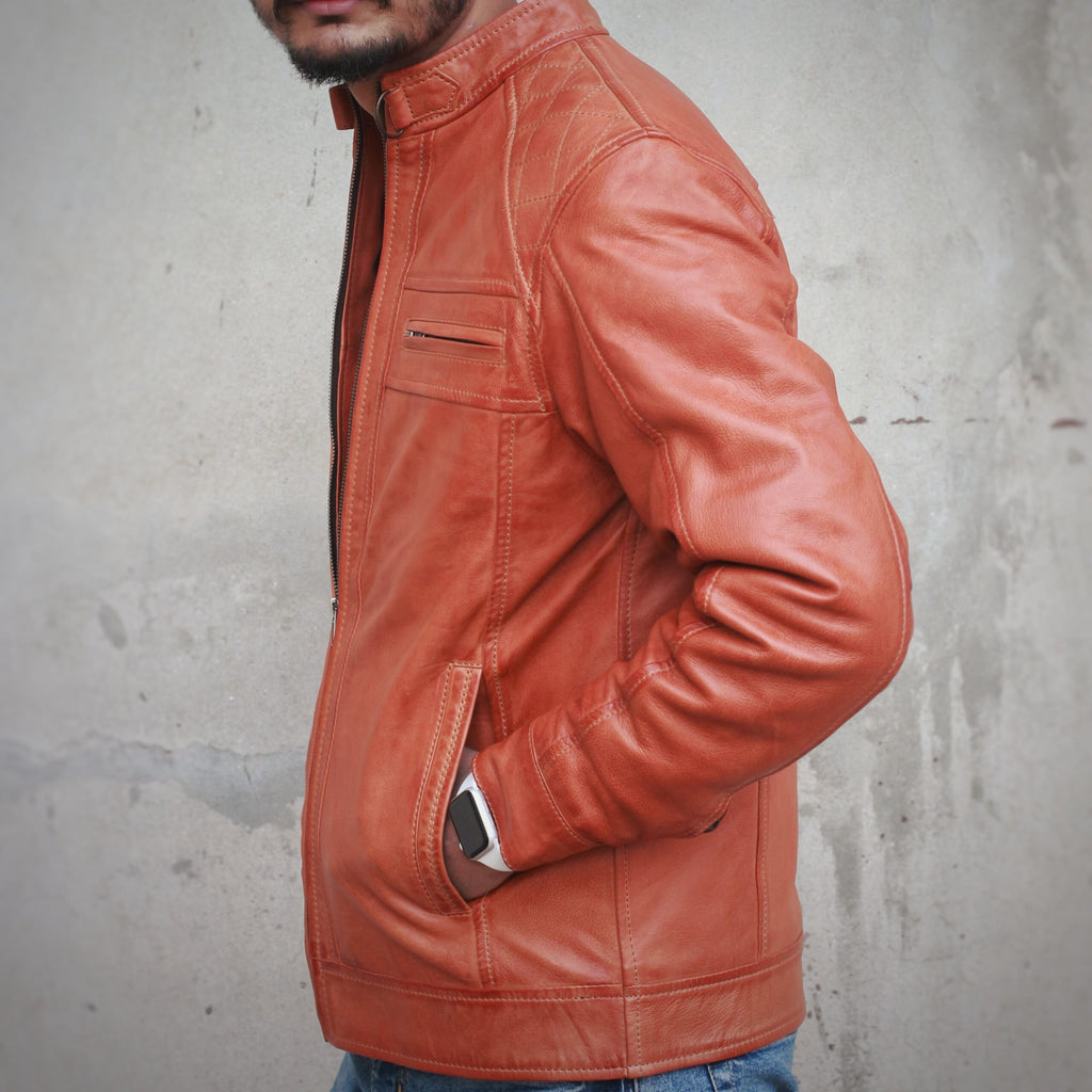 Leather Jacket - TAN