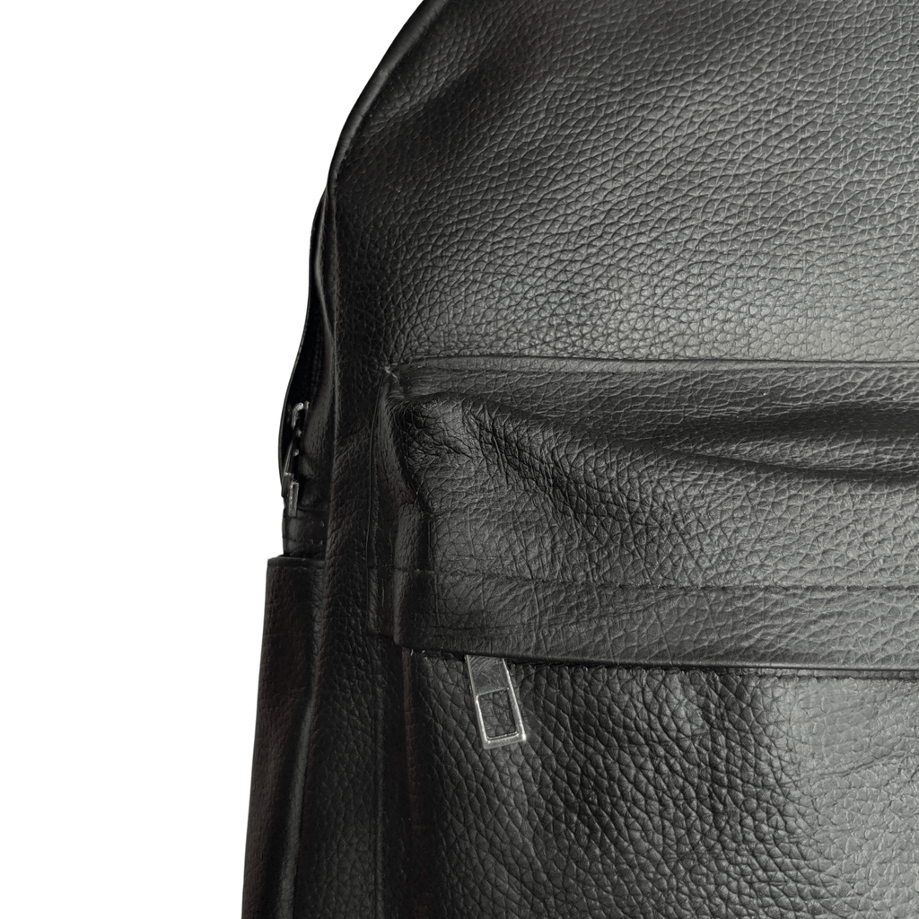 Mens Leather Backpack - Black