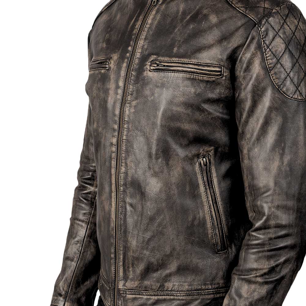 Distressed Leather Jackets for Men - Brown