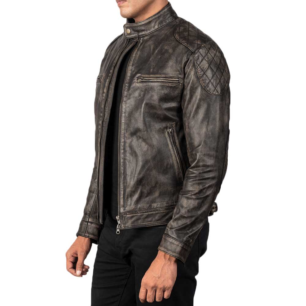 Distressed Leather Jackets for Men - Brown