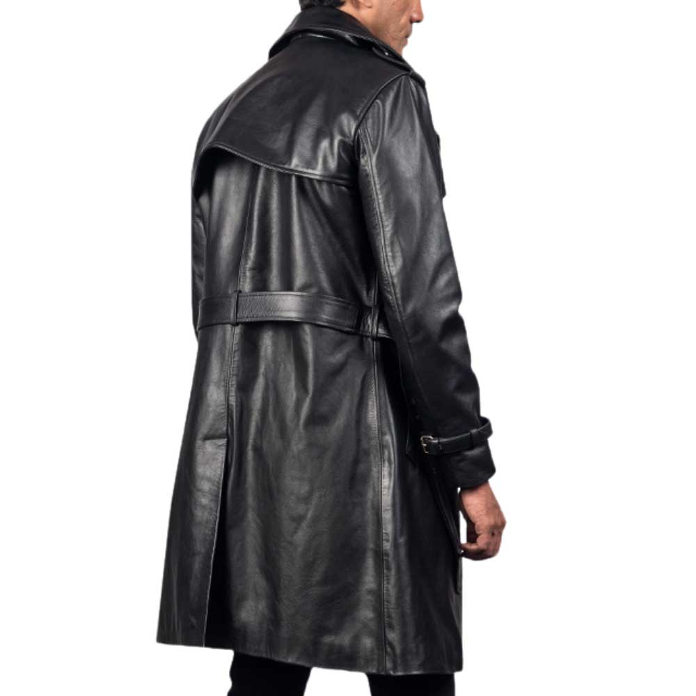 Leather Duster Coat - Black