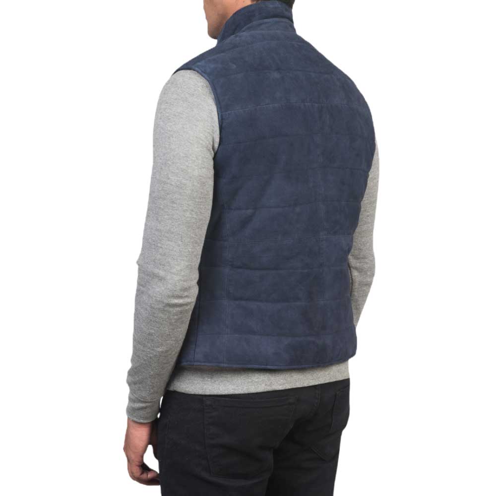 Mens Western Vest - blue