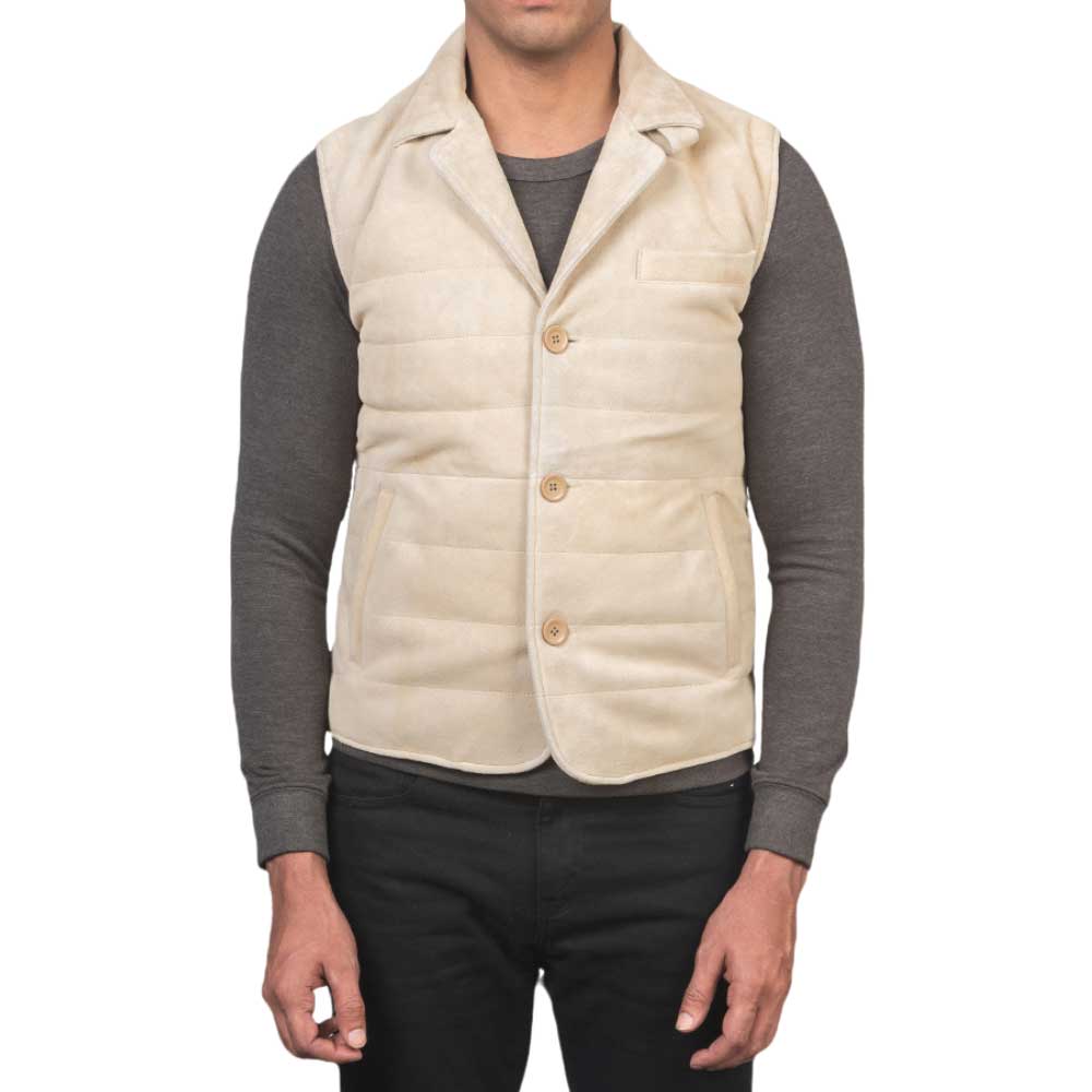 Mens Western Vest - white