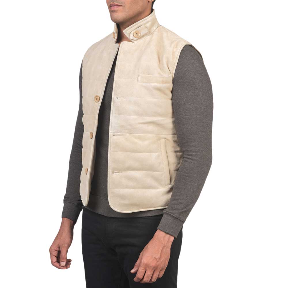 Mens Western Vest - white