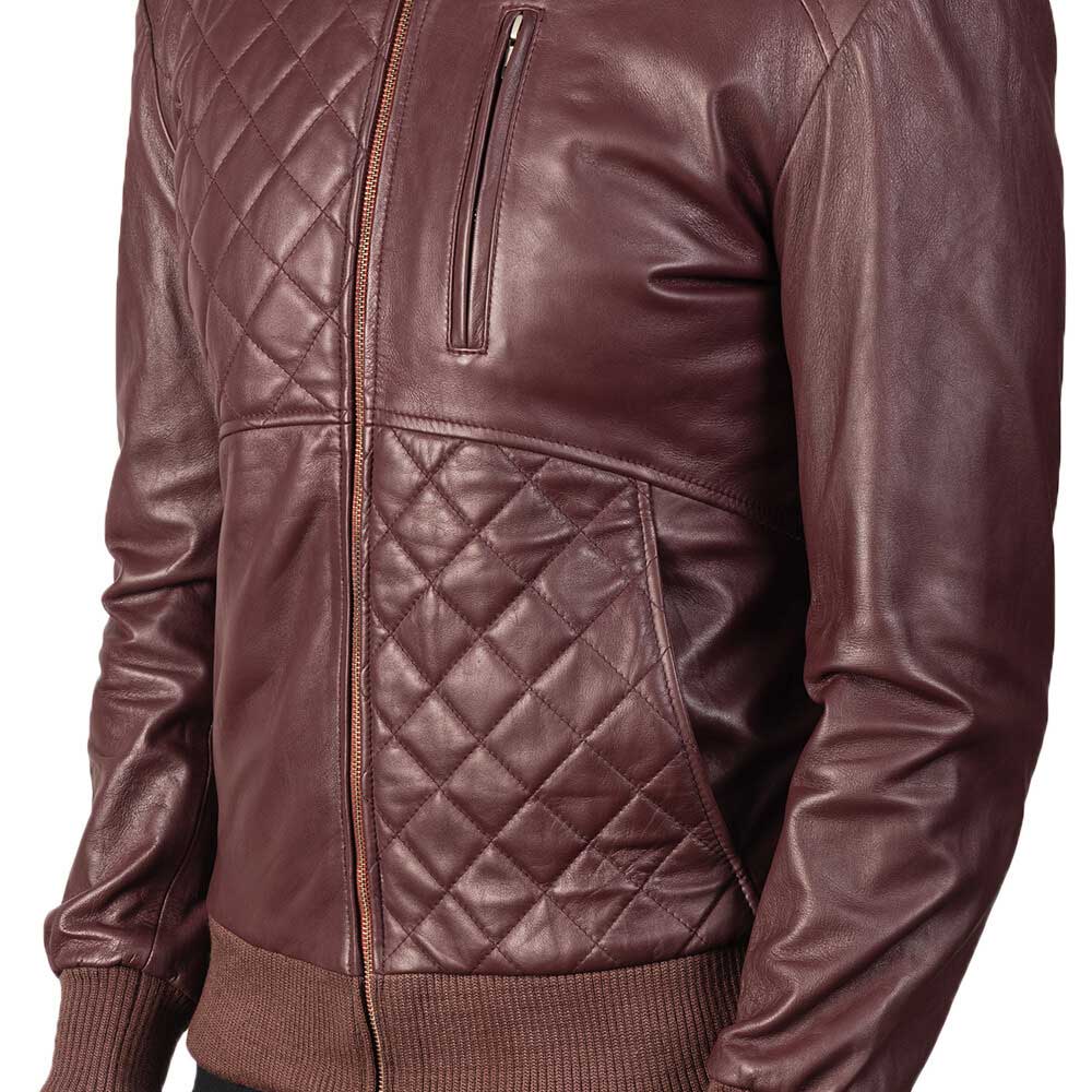 Bomber Leather Jacket - brown