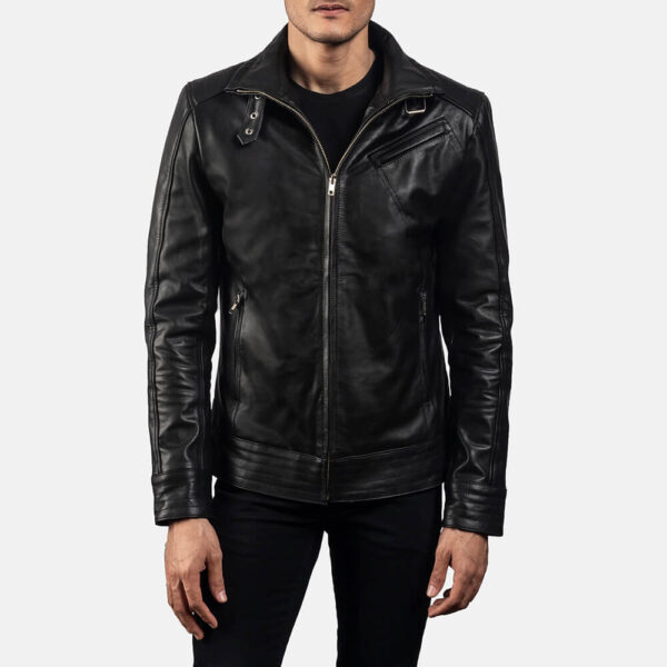 Legacy Black Leather Biker Jacket - Idrees Leather