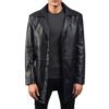 Black Leather trench coat Idrees Leather Black Leather trench coat Idrees Leather