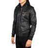 Hooded leather jacket Idrees Leather 1 Hooded leather jacket Idrees Leather 1