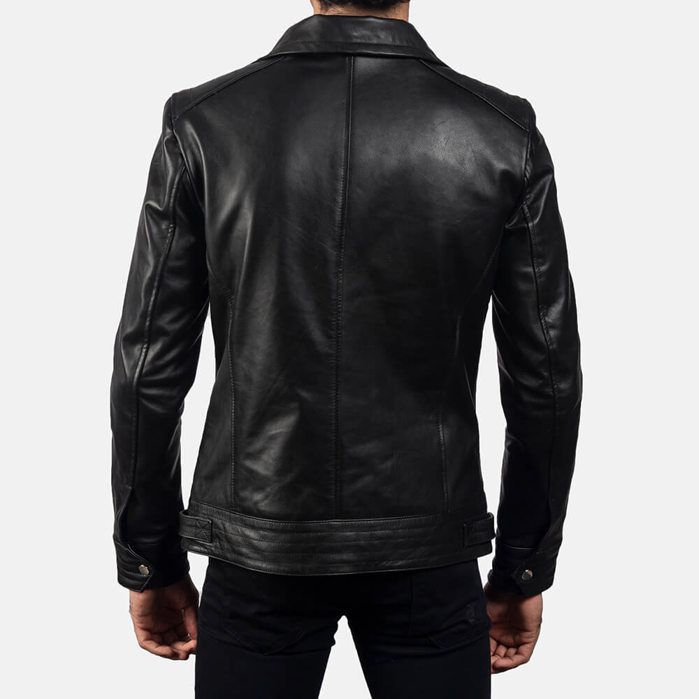 Legacy Black Leather Biker Jacket - Idrees Leather