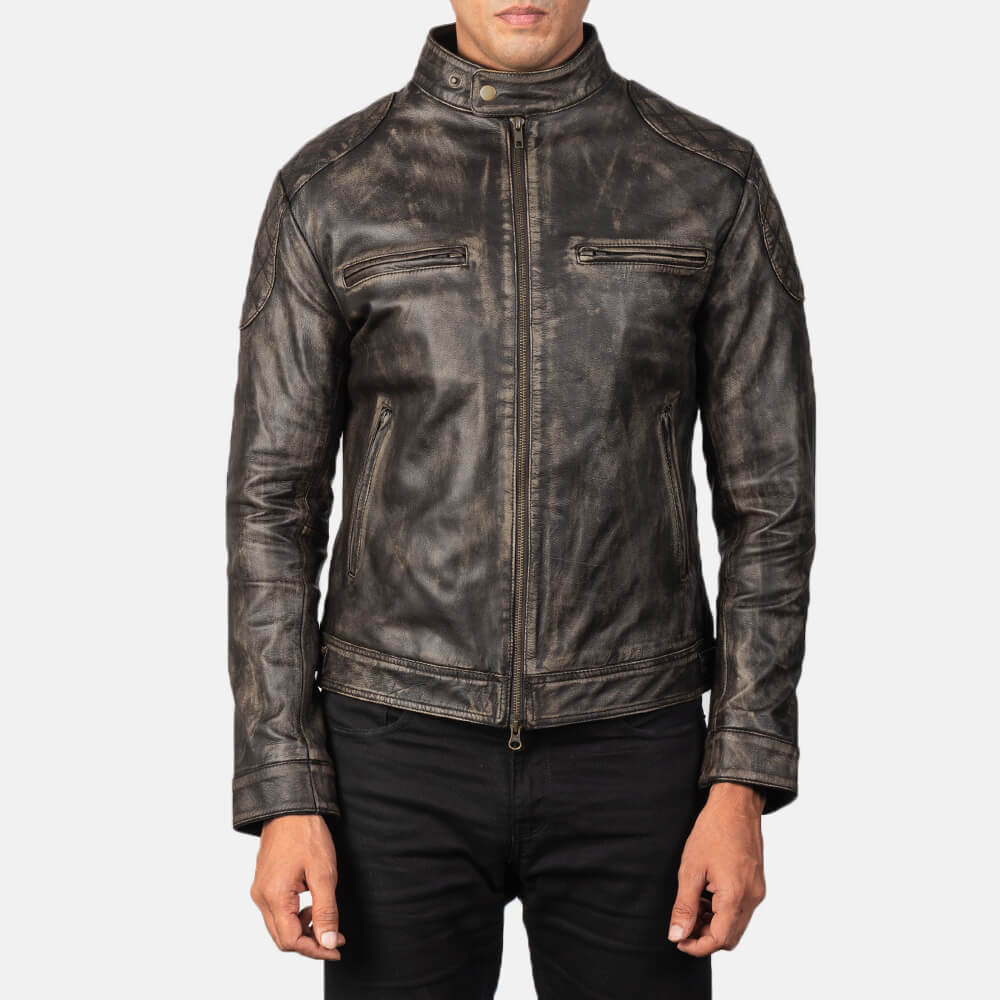 Distressed Leather Jackets for Men - Idrees Leather