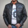 black jacket men Pakistan Idrees Leather scaled