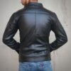 black quilted jacket for men Idrees Leather scaled