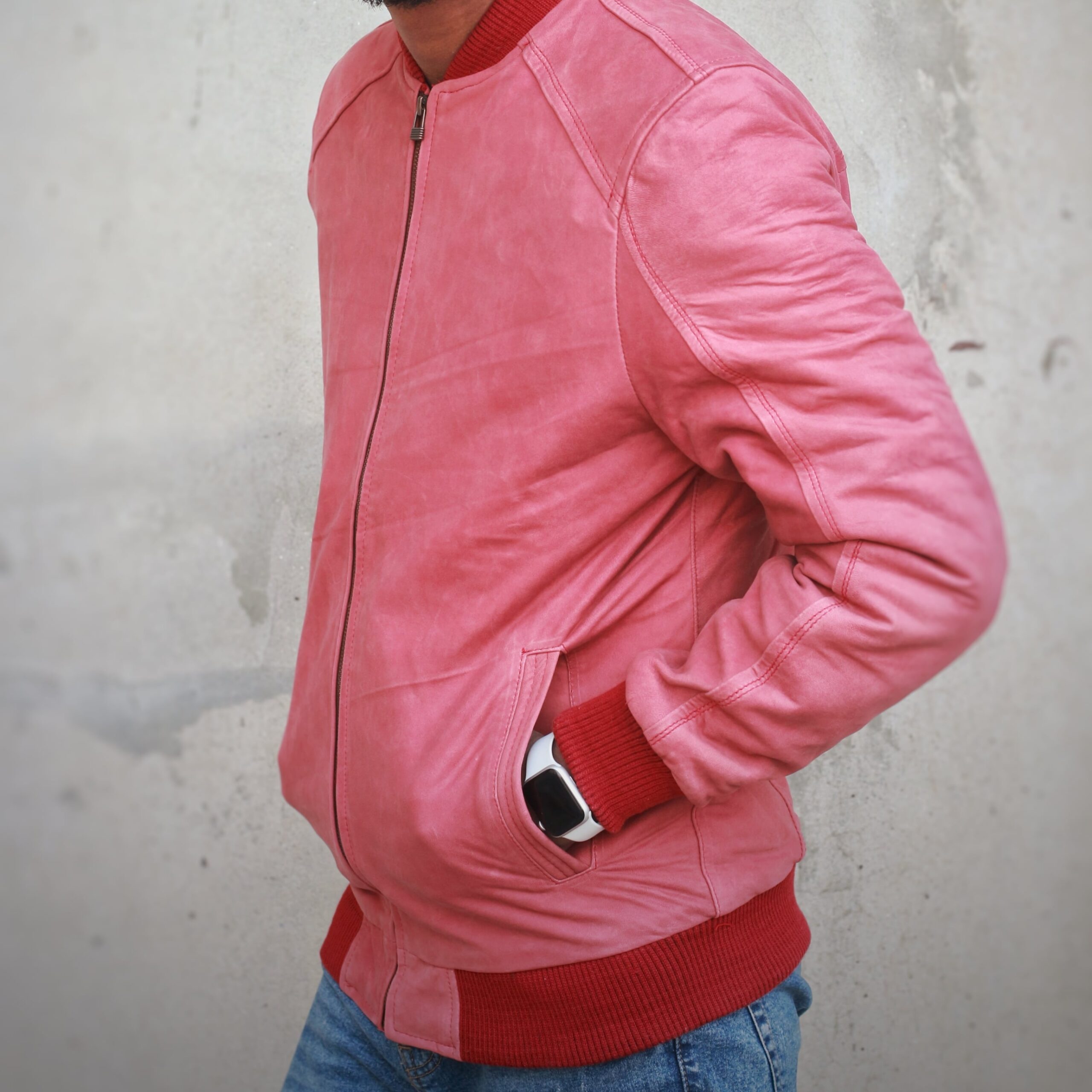 Suede Bomber Jacket Collection: Pink, Brown, Blue - Shop Now!
