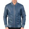 Blue colour leather jacket Idrees Leather Blue colour leather jacket Idrees Leather