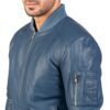 Blue leather jacket Idrees Leather Blue leather jacket Idrees Leather