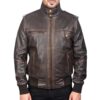 Brown leather outerwear Idrees Leather Brown leather outerwear Idrees Leather