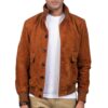 Brown suede bomber jacket Idrees Leather Brown suede bomber jacket Idrees Leather