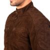Brown suede leather jacket Idrees Leather