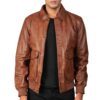 Leather aviator jacket vintage Idrees Leather
