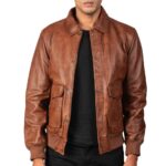 Leather aviator jacket vintage Idrees Leather