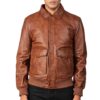 Leather bomber aviator jacket Idrees Leather