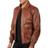 Wax Mens aviator Leather jacket Pakistan Idrees Leather