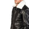 collar Fur leather jacket Idrees Leather 1