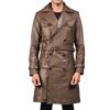 Brown Leather Duster Coat Idrees Leather