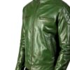leather jacket mens green Idrees Leather