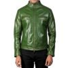 mens green leather jacket Idrees Leather