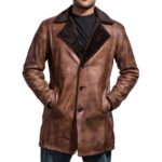 mens shearling leather coat Idrees Leather